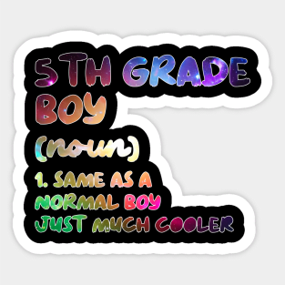 5th Grade Boy Definition Funny Back To School Student Sticker